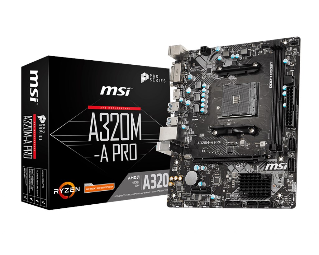 MSI A320M-A Pro AM4 Ryzen DDR4 Dvi Hdmi resmi