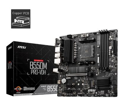 MSI B550M PRO-VDH AM4 DDR4 4400(OC) HDMI DP VGA M.2 USB3.2 MATX resmi