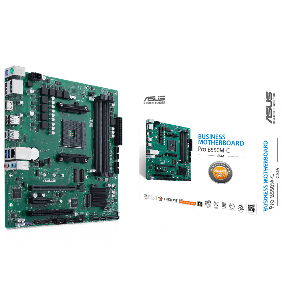 ASUS PRO B550M-C CSM AMD B550 AM4 DDR4 4800 2XDP HDMI ÇİFT M2 USB3.2 PCI TPM MATX PCIE 4.0 128GB’A KADAR RAM DESTEĞİ ASUS CONTROL CENTER EXPRESS HEDİYELİ! resmi