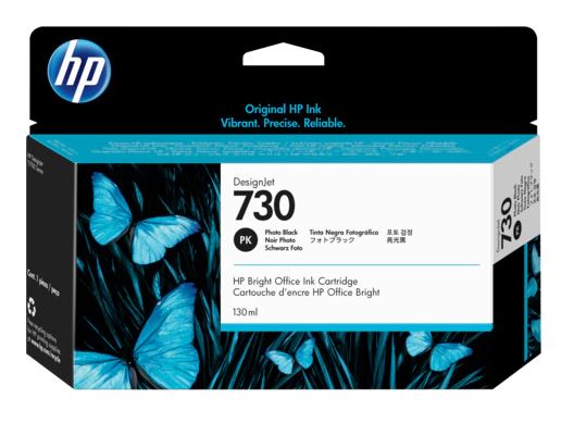 HP P2V67A (730) FOTOĞRAF SİYAHI 130 ML GENIS FORMAT MUREKKEP KARTUSU resmi