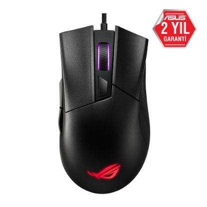 ASUS ROG GLADIUS II CORE FPS OYUNCU MOUSE - 6200 DPI SENSOR, AURA SYNC RGB, ÖRGÜLÜ KABLO resmi