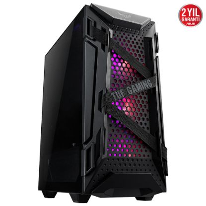 ASUS TUF GAMING GT301 ADRESLENEBİLİR RGB FANLI TEMPERLİ CAM USB 3.1 VGA TUTUCU YOK ATX OYUNCU KASASI resmi