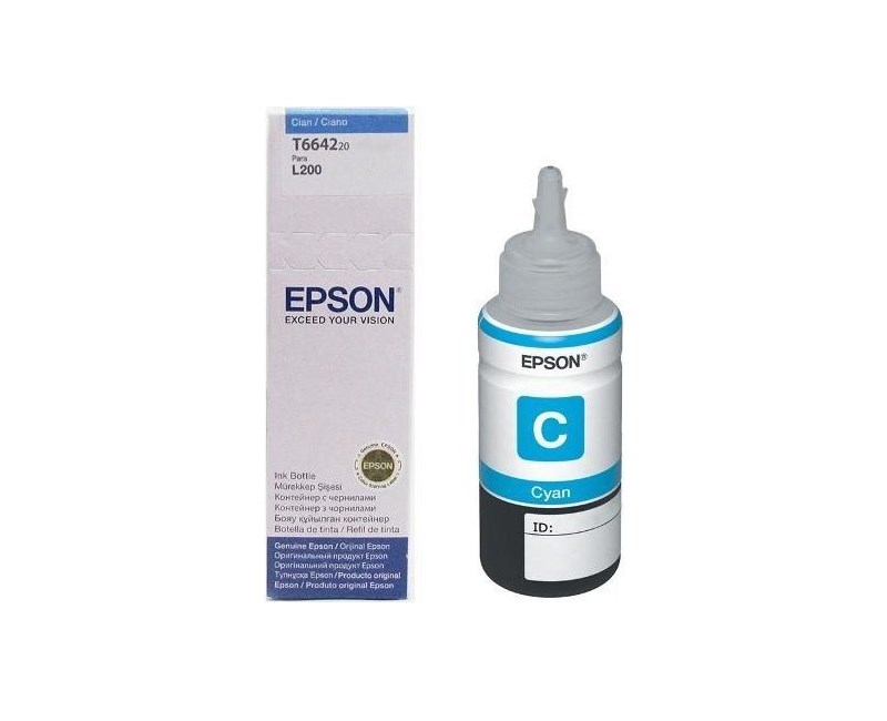 EPSON C13T66424A MAVİ MÜREKKEP KARTUŞ 70ML L550, L200, L220, L3557, L365 resmi