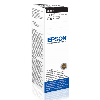 EPSON C13T66414A SİYAH MÜREKKEP KARTUŞ 70ML L550, L200, L220, L3557, L365 resmi