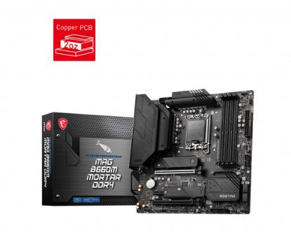 MSI MAG B660M MORTAR DDR4 SOKET 1700 DDR4 4800 (OC) HDMI,DP PCI-E Gen 4 ,M.2 USB3.2 1x 2.5G LAN mATX resmi