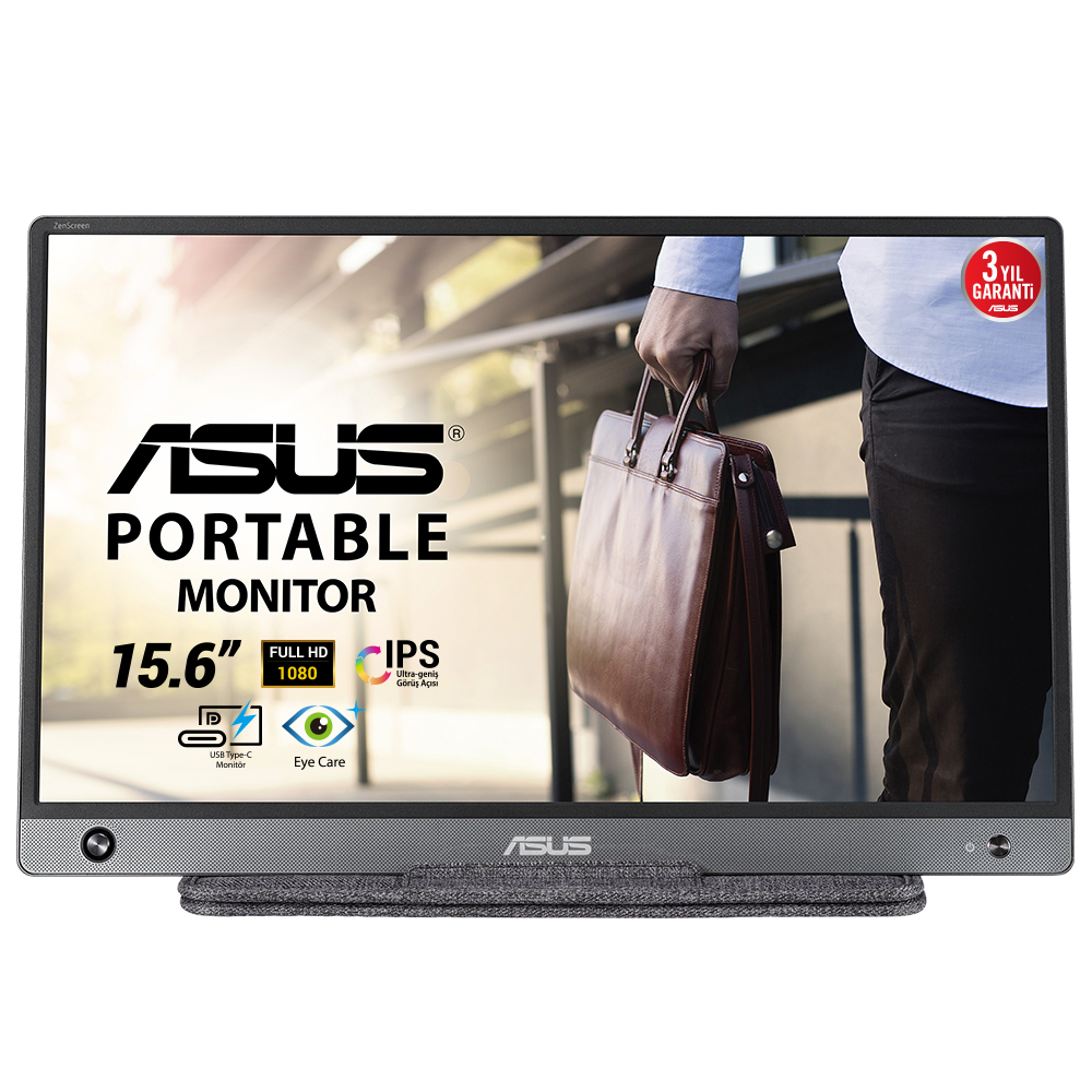 ASUS ZENSCREEN MB16AH 15.6 TASINABILIR USB MONITOR IPS 1920x1080 5MS USB Type-C Micro-HDMI MM 3YIL MAT EKRAN EYECARE resmi