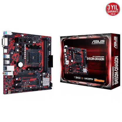 ASUS B450M-DRAGON AMD B450 B450 AM4 DDR4 4400 HDMI DVI M2 USB3.1 mATX resmi