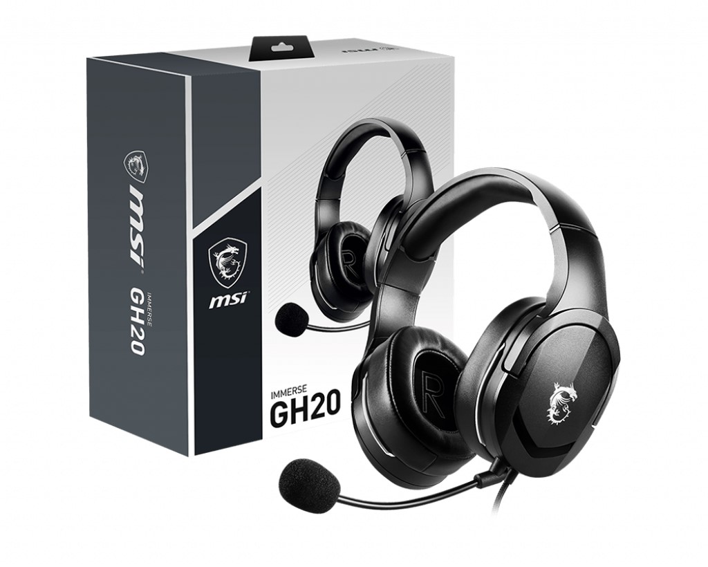 MSI GG IMMERSE GH20 GAMING HEADSET 40MM SURUCU KABLO 20HZ-20KHZ 32 OHM MIKROFON 1.5M ORGU Y-KABLO 3,5 MM JAK JAK KULAKUSTU KULAKLIK resmi