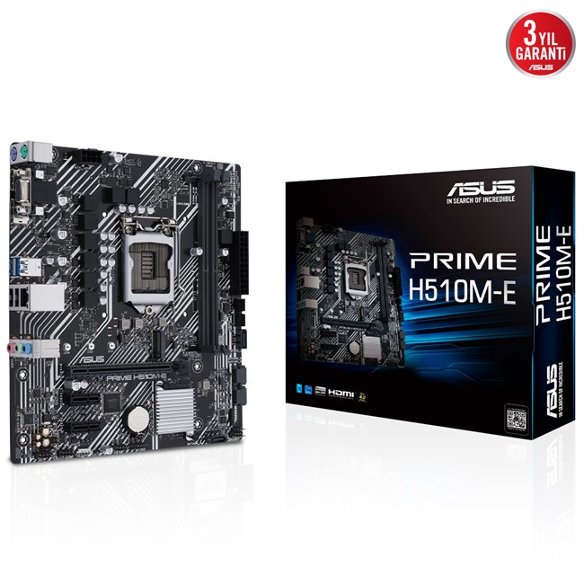 ASUS PRIME H510M-E INTEL H510 LGA1200 DDR4 3200 DP HDMI VGA M2 USB3.2 AURA RGB MATX ASUS 5X PROTECTION III ARMOURY CRATE AI SUİTE 3 resmi