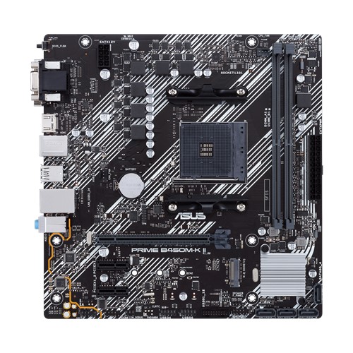 ASUS PRIME B450M-K II AMD B450 AM4 DDR4 4400 HDMI DVI VGA M2 USB3.2 mATX BIOS Flashback resmi