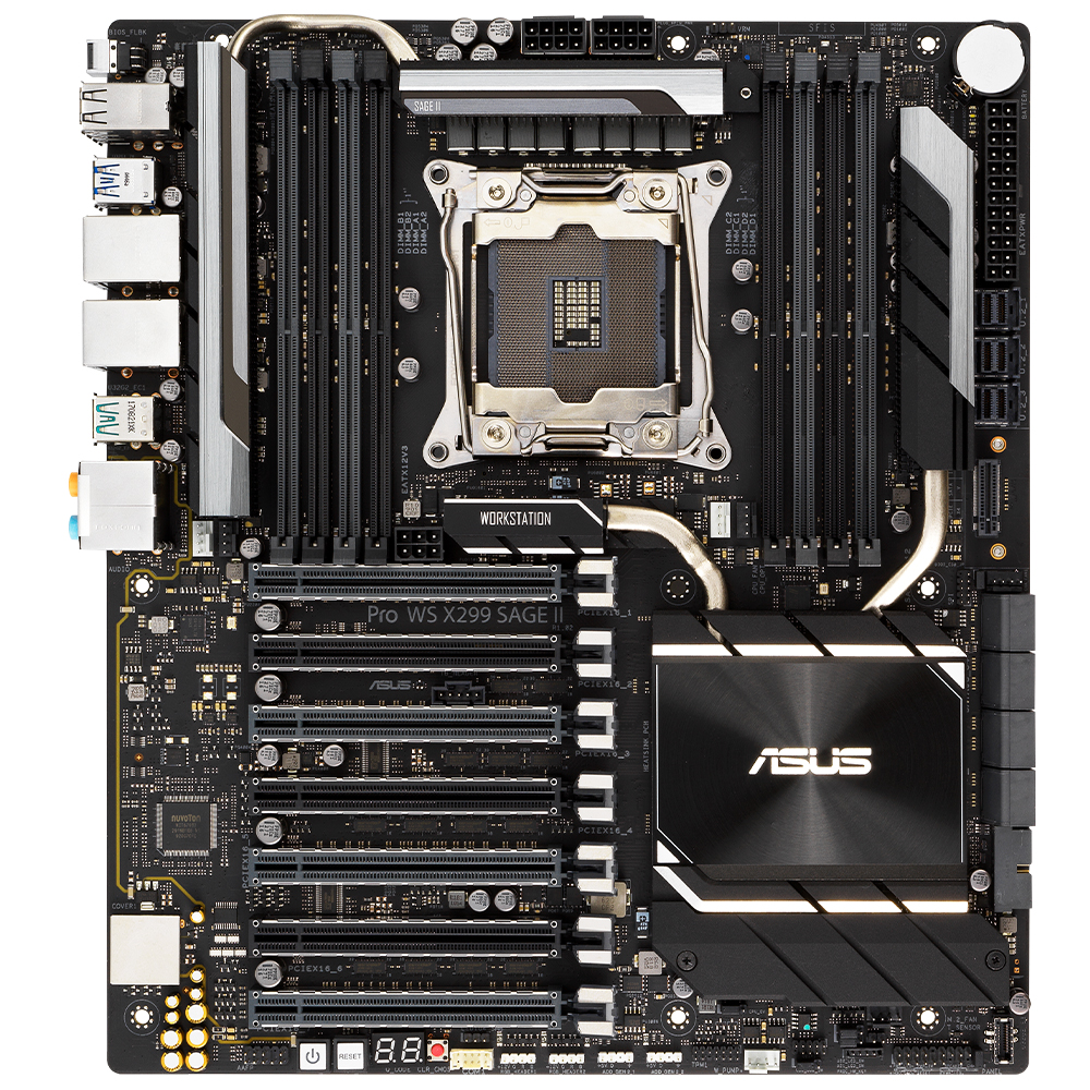 ASUS PRO WS X299 SAGE II Intel X299 LGA2066 DDR4 4266 M2 USB3.2 2 x 2.5Gb Intel CEB resmi