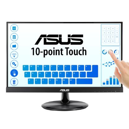 ASUS VT229H 21.5 IPS 1920x1080 5MS HDMI VGA VESA 3YIL 10 PARMAK DOKUNMATIK.CERCEVESIZ.EYECARE. FLICKER-FREE.DUSUK MAVI ISIK resmi