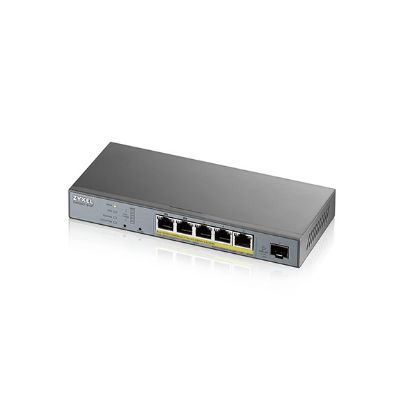 ZYXEL GS1350-6HP 6 PORT YÖNETİLEBİLİR POE SWITCH (60 WATT) resmi