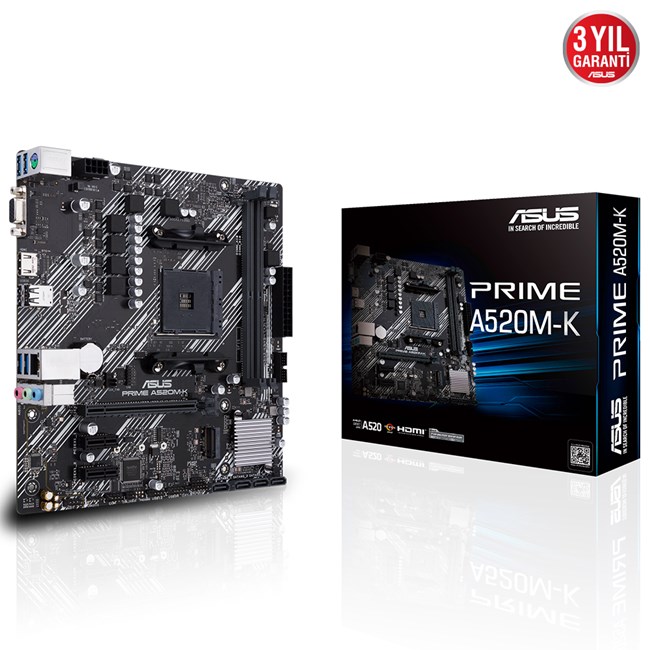 Asus Prime A520M-K AM4 Ryzen Vga Hdmi DDR4 resmi