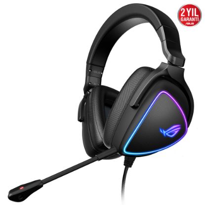 ASUS ROG DELTA S 7.1 ESS QUAD-DAC AI-MIC ÖZELLİKLİ DAİRESEL RGB AYDINLATMA USB-C BAĞLANTILI PC/PS4/XBOX/NINTENDO VE MOBİL OYUNLAR İÇİN RGB OYUNCU KULAKLIĞI resmi