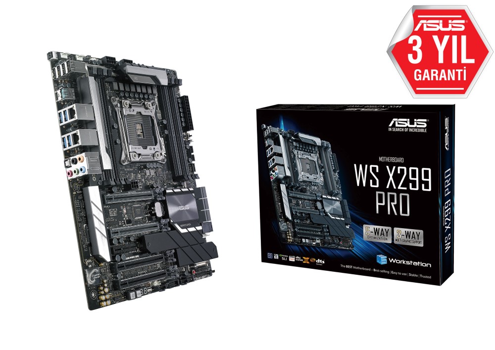 ASUS WS X299 PRO Intel X299 LGA2066 DDR4 4200 M2 USB3.1 2xLAN ATX resmi