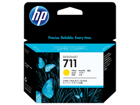 HP CZ136A (711) SARI 3 LU PAKET 29 ML GENIS FORMAT MUREKKEP KARTUSU resmi