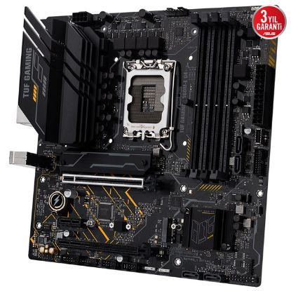 ASUS TUF GAMING B660M-E D4 INTEL B660 LGA1700 DDR4 5333 DP HDMI ÇİFT M2 USB3.2 AURA RGB MATX 128GB’A KADAR RAM DESTEĞİ ASUS 5X TUF PROTECTION III resmi