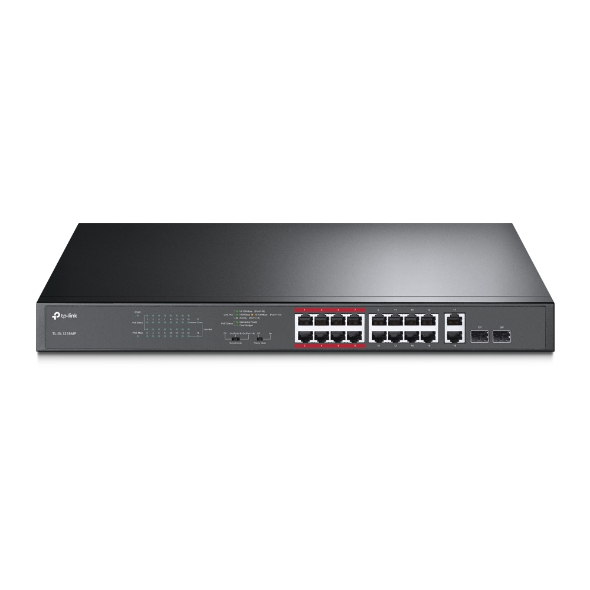 TP-LINK TL-SL1218MP 16 PORT 10/100 + 2 PORT GIGABIT YÖNETİLEMEZ POE SWITCH resmi