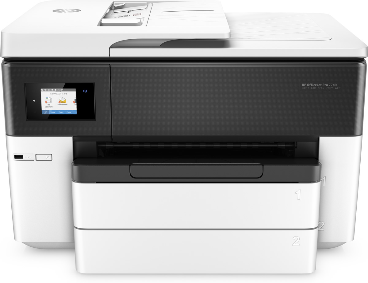 HP G5J38A 7740 OFFICEJET ALL-IN-ONE RENKLİ MÜREKKEP PÜSKÜRTMELİ A3 YAZICI 22PPM resmi