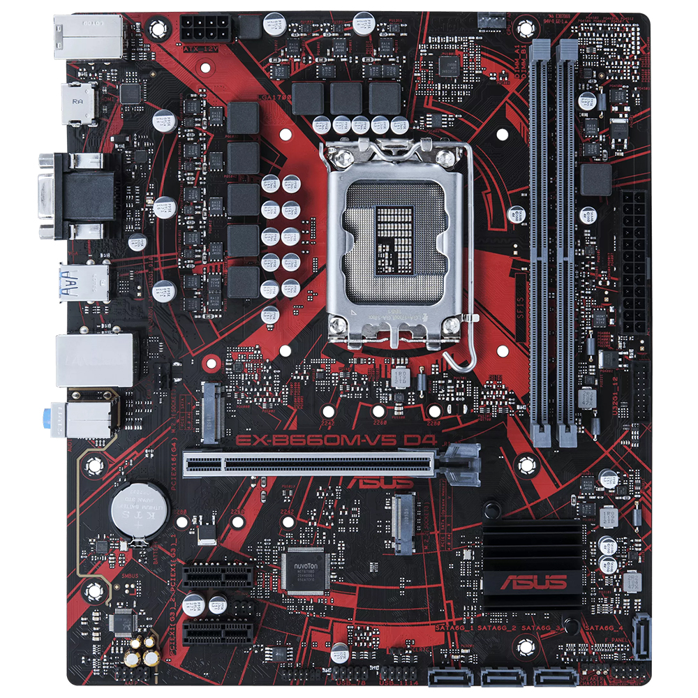 ASUS EX-B660M-V5 D4 INTEL B660 LGA1700 DDR4 5333 HDMI VGA ÇİFT M2 USB3.2 MATX ASUS 5X PROTECTION III ASUS İCAFE LABS SERTİFİKALI resmi