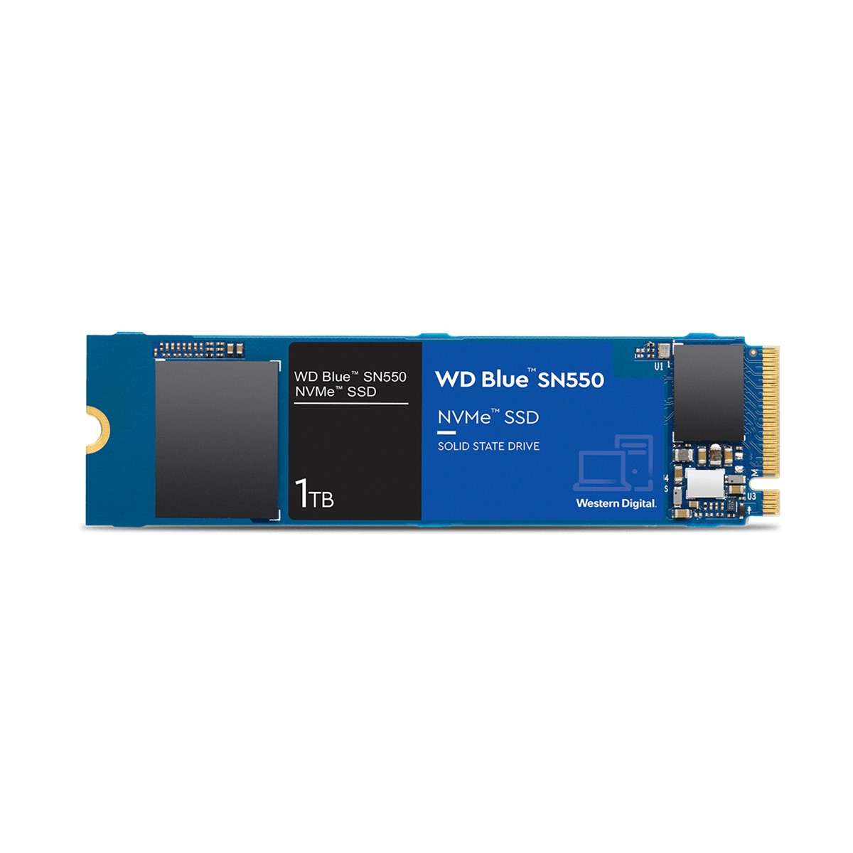WD Blue NVMe SSD 1TB PCIe Gen3 8Gb/s M2 2280 2400MB/s-1950MB/s WDS100T2B0C resmi