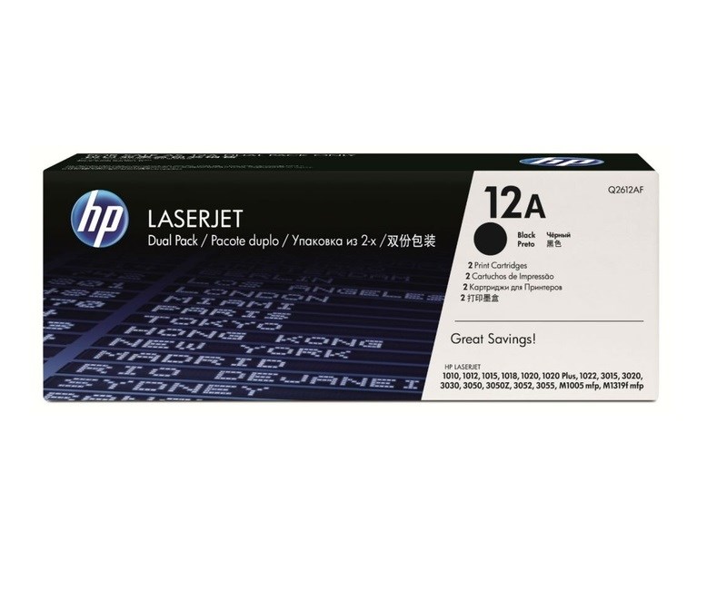 HP Q2612AF (12A) SIYAH 2 LI PAKET TONER 2.000 SAYFA resmi