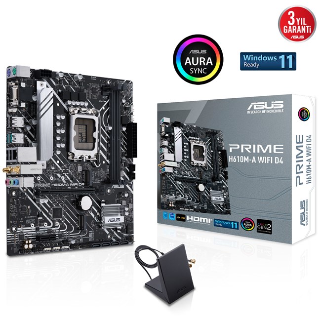 Asus Prime H610M-A Wifi D4 1700P Vga Hdmi Dp resmi