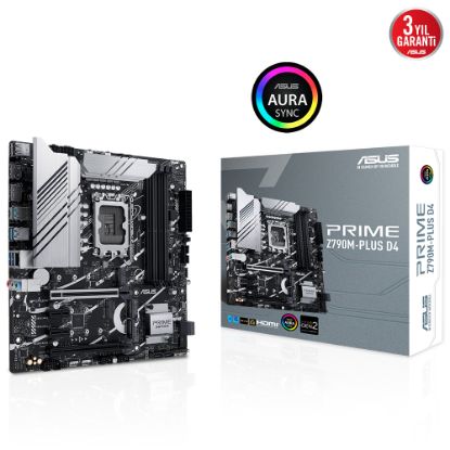 ASUS PRIME Z790M-PLUS D4 INTEL Z790 LGA1700 DDR4 5333 DP HDMI 3X M2 USB3.2 AURA RGB MATX ASUS 5X PROTECTION III ARMOURY CRATE AI SUİTE 3 resmi