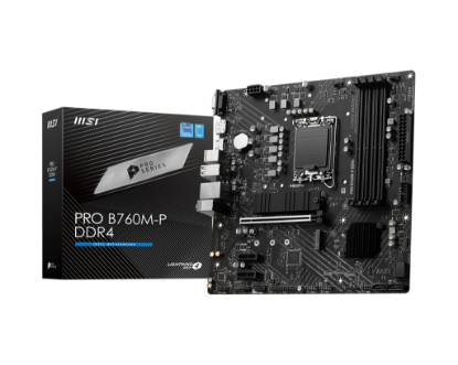 MSI MB PRO B760M-P DDR4 SOKET 1700 DDR4 5333MHZ(OC) PCI-E Gen4 2X M.2 USB3.2 DP HDMI 1x2.5G LAN ATX resmi