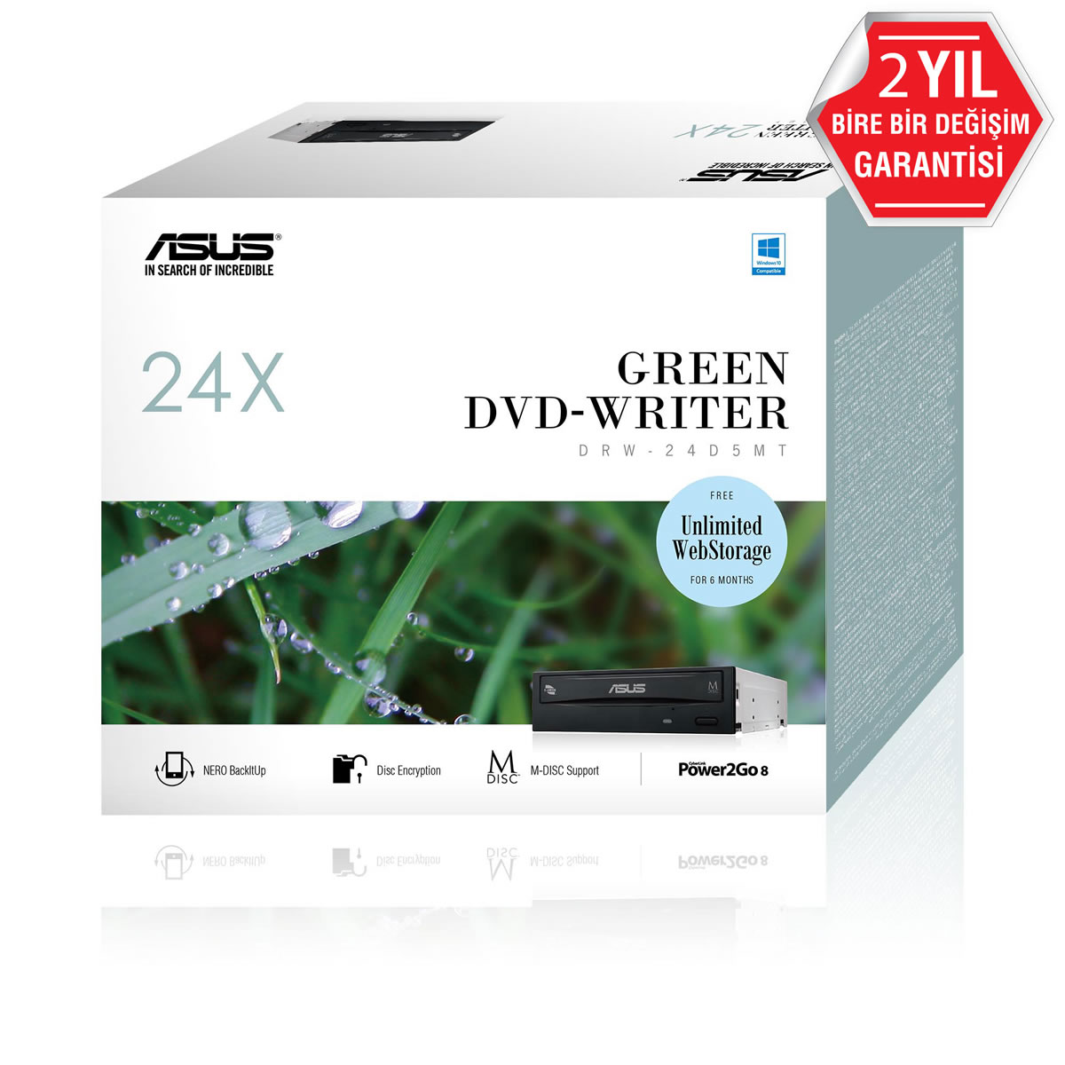 ASUS DRW-24D5MT 24X DAHİLİ DVD YAZICI  KUTULU  M-DİSC DESTEKLİ  SİYAH resmi