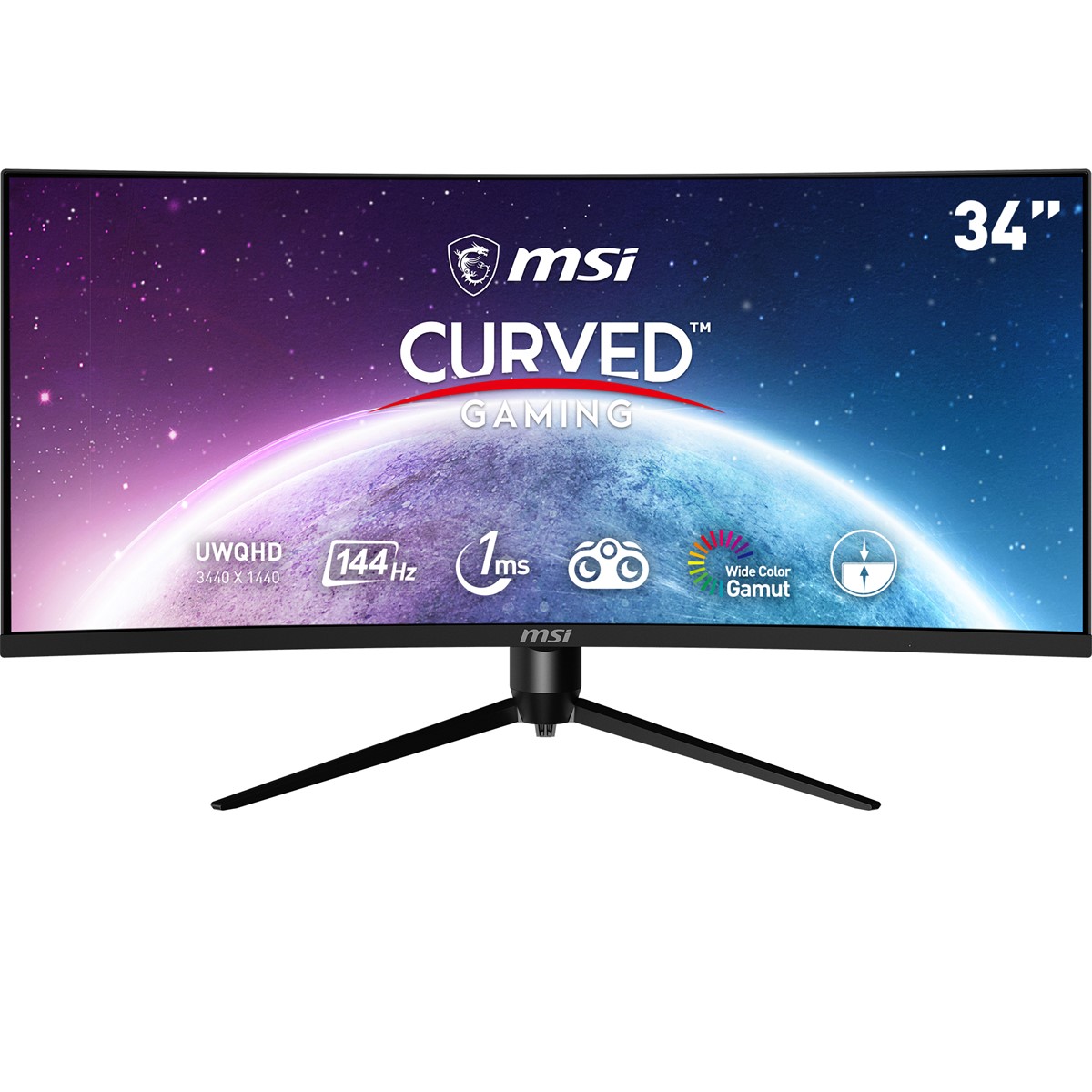 34 MSI MAG342CQPV CURVED 1500R VA 3440X1440 (UWQHD) 21:9 100HZ 1MS ADAPTIVE SYNC GAMING MONITOR resmi