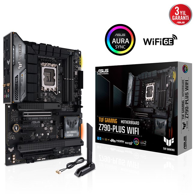 ASUS TUF GAMING Z790-PLUS WIFI Intel Z790 LGA1700 DDR5 7200 DP HDMI 3x M2 USB3.2 WiFi 6E + BT AURA RGB 2.5Gbit LAN ATX ASUS 5X PROTECTION III Armoury Crate AI Suite 3 resmi