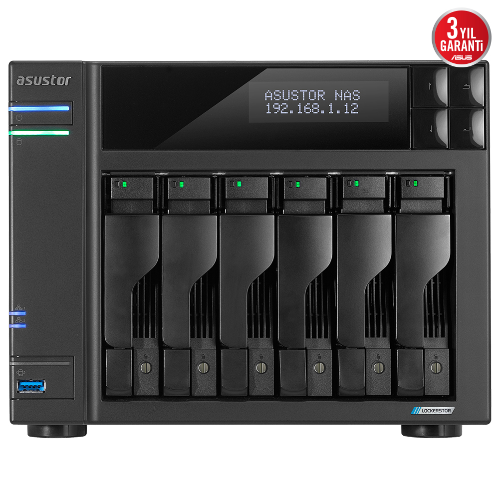 ASUSTOR AS6706T INTEL N5105 6 YUVALI (6X22TB DESTEGI) 8GB DDR4(16GB RAM DESTEGI) M.2 x4 PCIe x1 2.5GbE x2 USB 3.2 x3 resmi