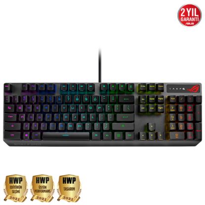 ASUS ROG STRIX SCOPE RX AURA SYNC RGB MEKANİK OYUNCU KLAVYE TÜRKÇE TUŞ DİZİLİMİ ROG RX BLUE SWITCH GENİŞ CTRL TUŞU resmi