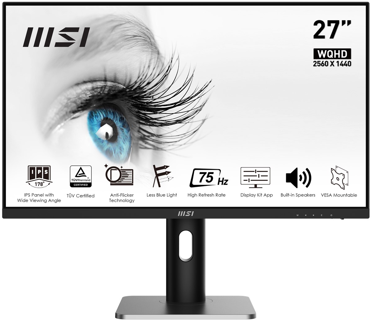 27 MSI PRO MP273QP 2560X1440 (QHD) IPS 75HZ 4MS 16:9 FLAT PRO MONITOR resmi