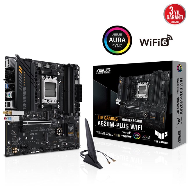 Asus Tuf Gaming A620M-Plus Wifi AM4 Ryzen Hdmi Dp resmi