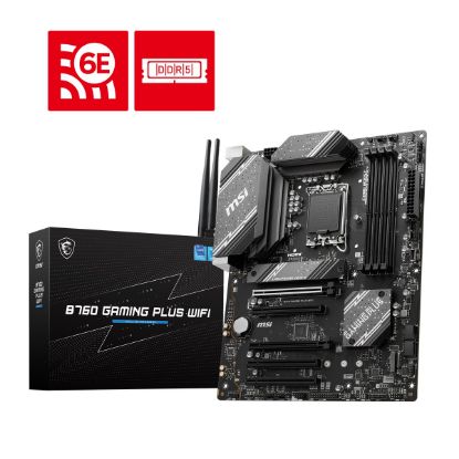 MSI MB B760 GAMING PLUS WIFI SOKET 1700 DDR5 6800MHZ(OC) PCI-E Gen4 2X M.2 USB3.2 DP HDMI Wi-Fi 6E 1x2.5G LAN MATX resmi