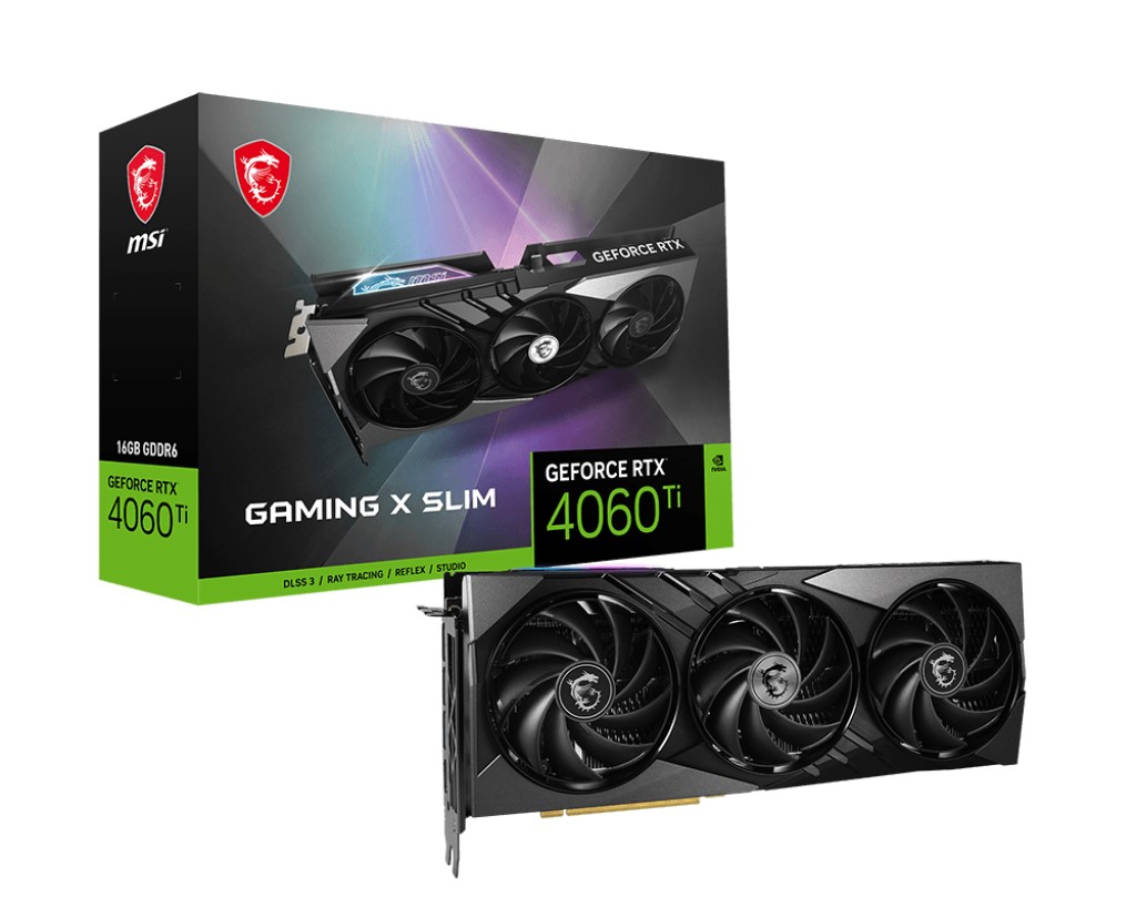 MSI VGA GEFORCE RTX 4060 TI GAMING X SLIM 16G RTX4060TI 16GB GDDR6 128B DX12 PCIE 4.0 X16 (3XDP 1XHDMI) resmi