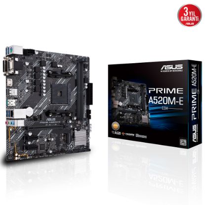 ASUS PRIME A520M-E CSM AMD A520 AM4 DDR4 4400 HDMI DVI VGA M2 USB3.2 mATX ASUS 5X PROTECTION III Ücretsiz Uzaktan Yönetim Yazılımı resmi