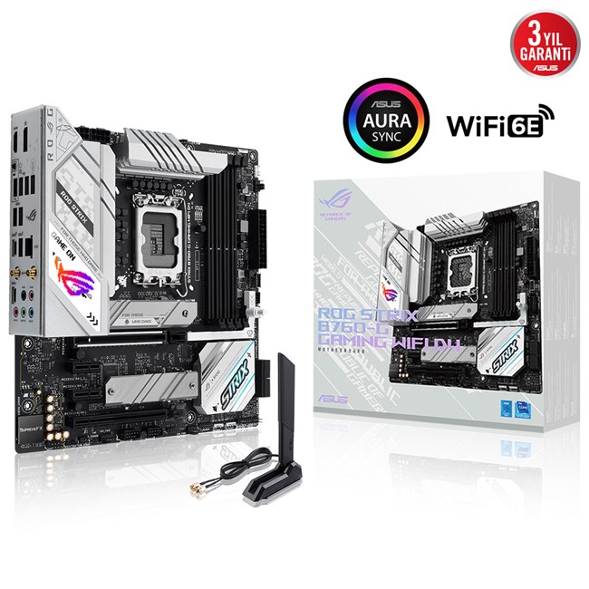 ASUS MB ROG STRIX B760-G GAMING WIFI INTEL B760 LGA1700 DDR5 7800 VGA HDMI 2x M2 USB3.2 WiFi 6E-BT AURA RGB 2.5Gbit LAN MATX ASUS 5X PROTECTION III Armoury Crate AI Suite 3 resmi