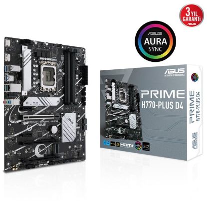 ASUS MB PRIME H770-PLUS D4 Intel H770 LGA1700 DDR4 5066 DP HDMI 3x M2 USB3.2 AURA RGB 2.5Gbit LAN ATX ASUS 5X PROTECTION III, Armoury Crate, AI Suite 3 resmi
