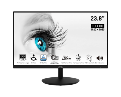 23.8 MSI PRO MP242A FLAT IPS 1920X1080 (FHD) LED 100HZ 1MS ANTI-GLARE MONITOR resmi