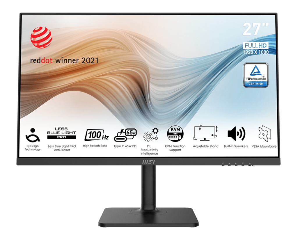 27 MSI MODERN MD272XP 1920x1080 (FHD) FLAT IPS 100HZ ANTI-GLARE TYPE-C MONITOR resmi