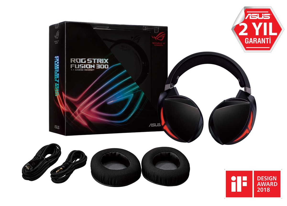 ASUS ROG STRIX FUSION 300 LED PC PS4 MAC uyumlu 7.1 Oyuncu Kulakligi resmi
