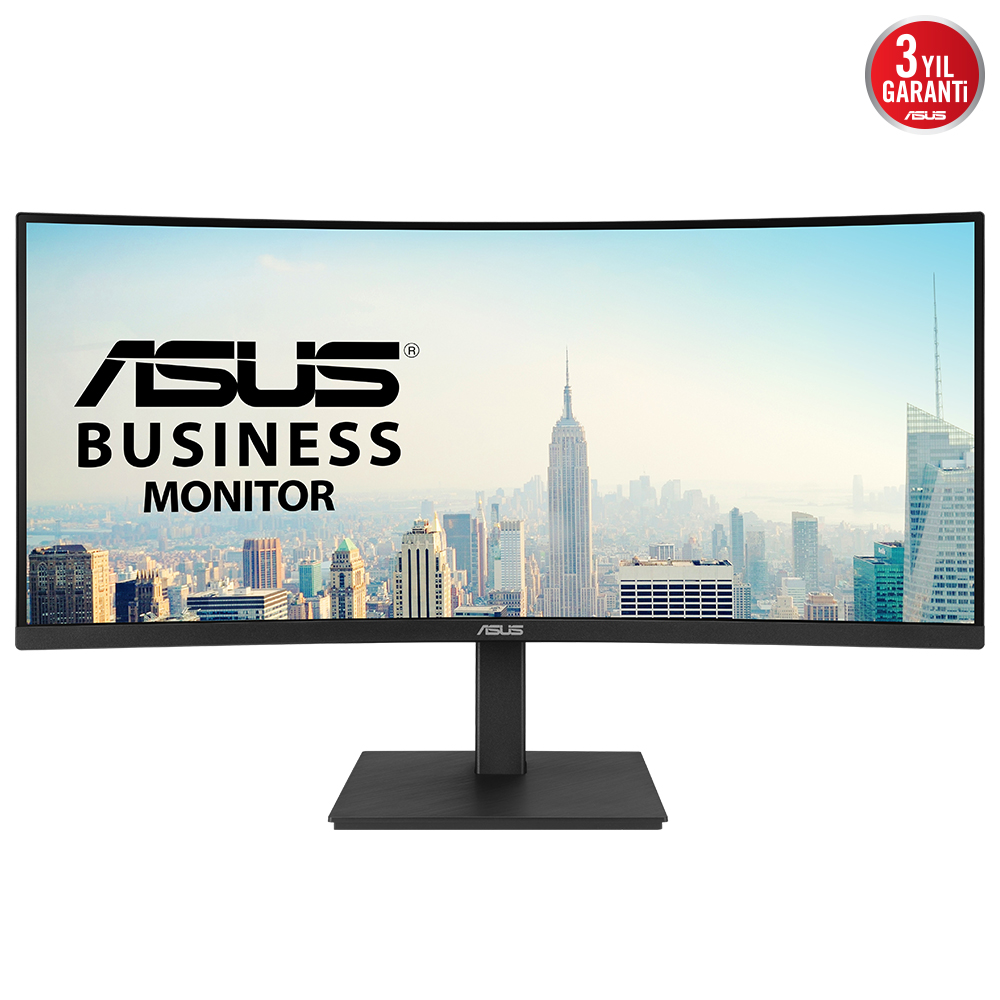 34 ASUS VA34VCPSN CURVED 1500R VA 3440 x 1440 (WUHD) 21:9 180HZ 1MS FRAMELESS USB-C PD 65W RJ45 USB HUB LOW BLUE LİGHT FLİCKER FREE ERGONOMİC DESİGN WALL MOUNTABLE GREEN SUSTAİNABİLİTY DOCKING MONITOR resmi