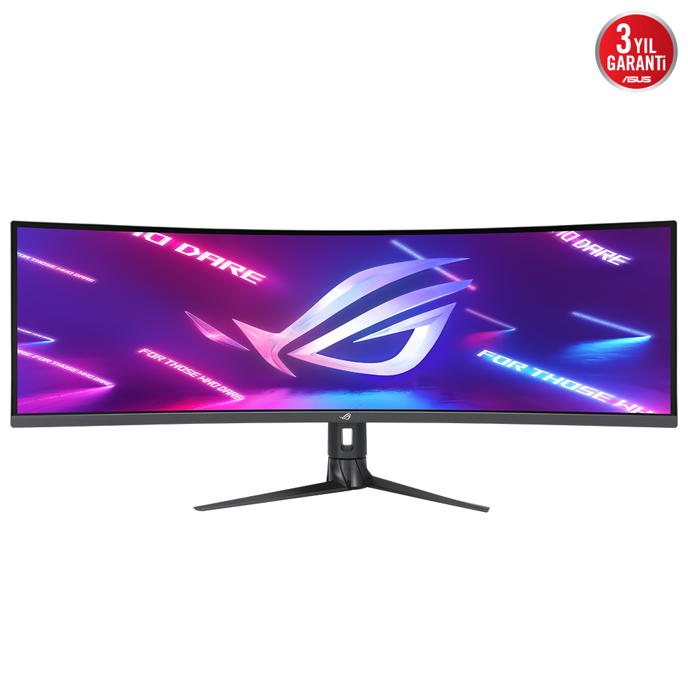 49 ASUS ROG STRIX XG49WCR 49 GAMING VA KAVISLI AURA RGB FREESYNC HDR DFHD 5120x1440 1MS 165HZ DP HDMI USB MM VESA 3YIL ELMB HDR 400 90 DCI-P3 RJ4 AKILLI KVM YUKSEKLIK AYARI Monitör resmi