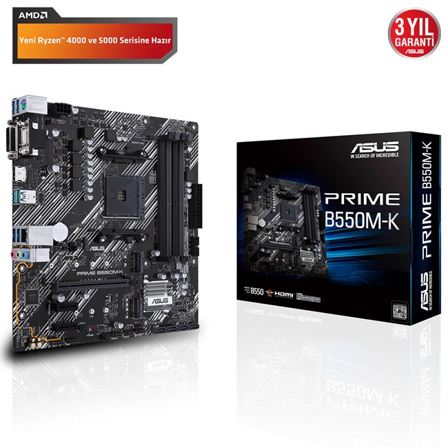 Asus Prime B550M-K AM4 Ryzen DDR4 Hdmi Dp resmi