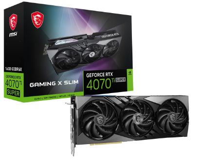 MSI VGA GEFORCE RTX 4070 TI SUPER 16G GAMING X SLIM RTX4070 TI 16GB GDDR6X 192B DX12 PCIE 4.0 X16 (3XDP 1XHDMI) resmi