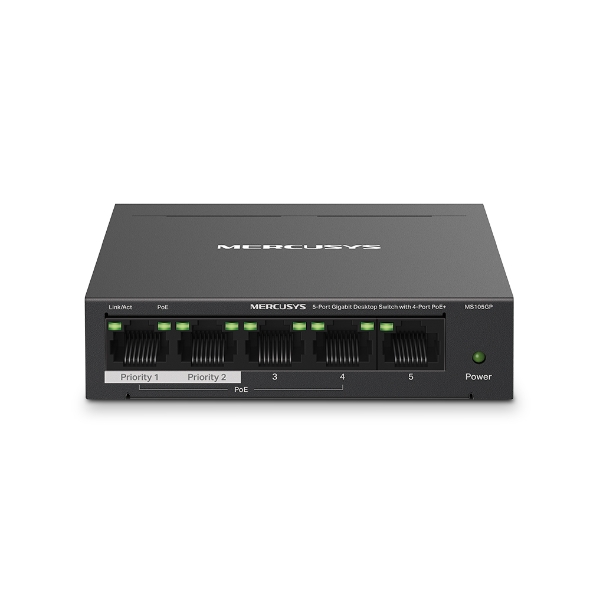 TP-LINK MERCUSYS MS105GP 5 PORT 10/100/1000 MASAÜSTÜ SWITCH (YÖNETİLEMEZ) resmi